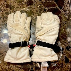Spyder white winter gloves
